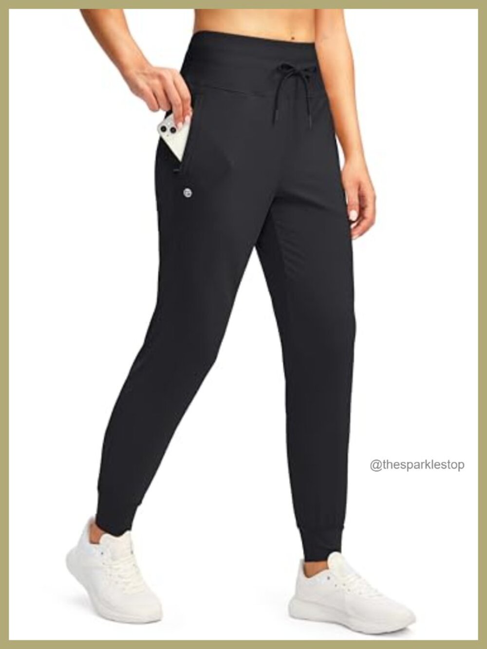Women's High Waist Joggers with Zip Pockets Athletic Sweatpants